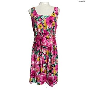 Anne Klein Floral Amaranth Dress